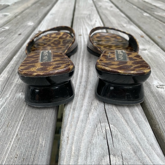 Via Spiga Leopard Print Open Toe Slides - Picture 5 of 7